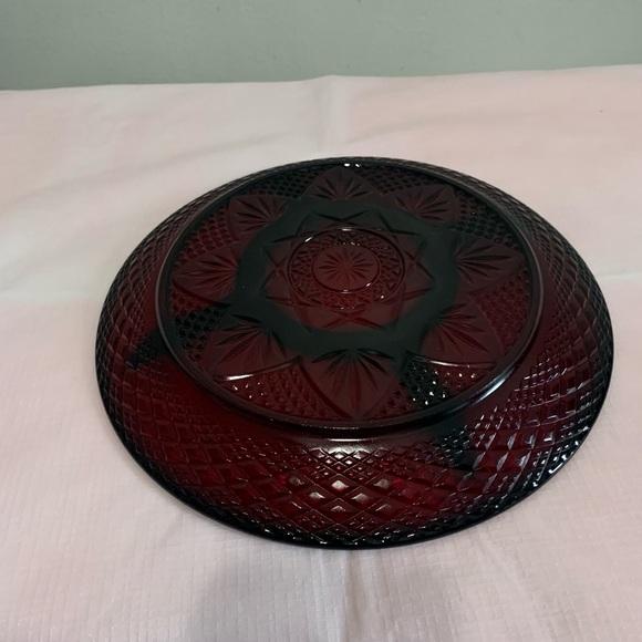 Cristal D'Arques Durand Ruby Red Divided Dish Tray 10” - Picture 3 of 4